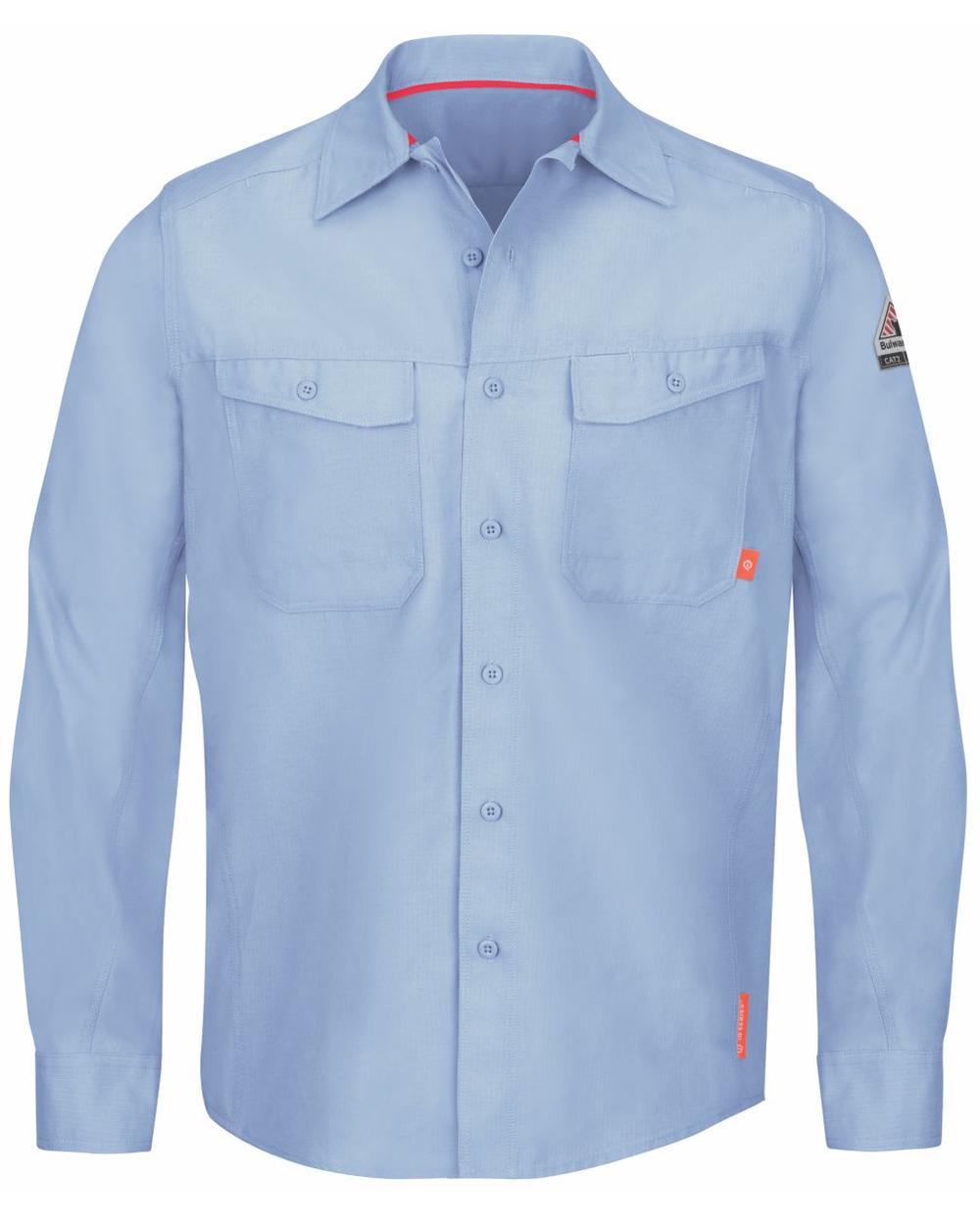 Bulwark L/S IQ Series Endurance Collection Flame Resistant Shirt, color: Light Blue