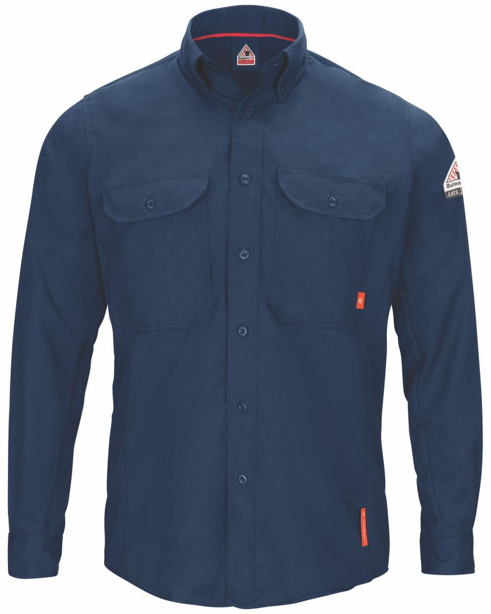 Bulwark L/S IQ Series Comfort Lightweight Flame Resistant Shirt, color: Navy