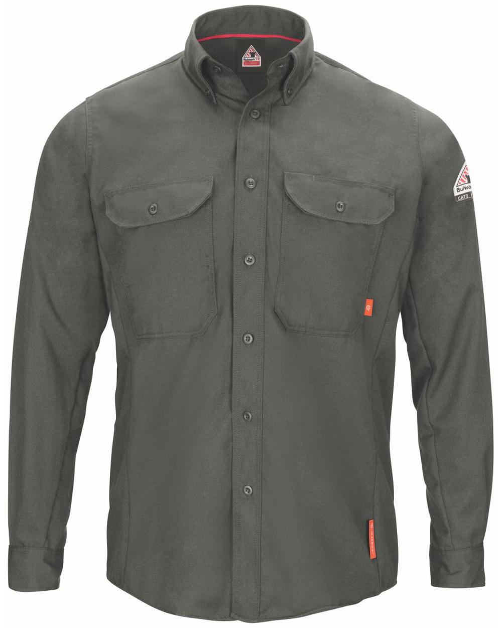 Bulwark L/S IQ Series Comfort Lightweight Flame Resistant Shirt, color: Dark Grey