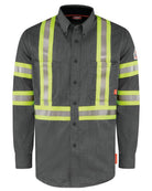 Bulwark L/S IQ Series Comfort Lightweight Enhanced Visibility Flame Resistant Shirt, color: Dark Grey