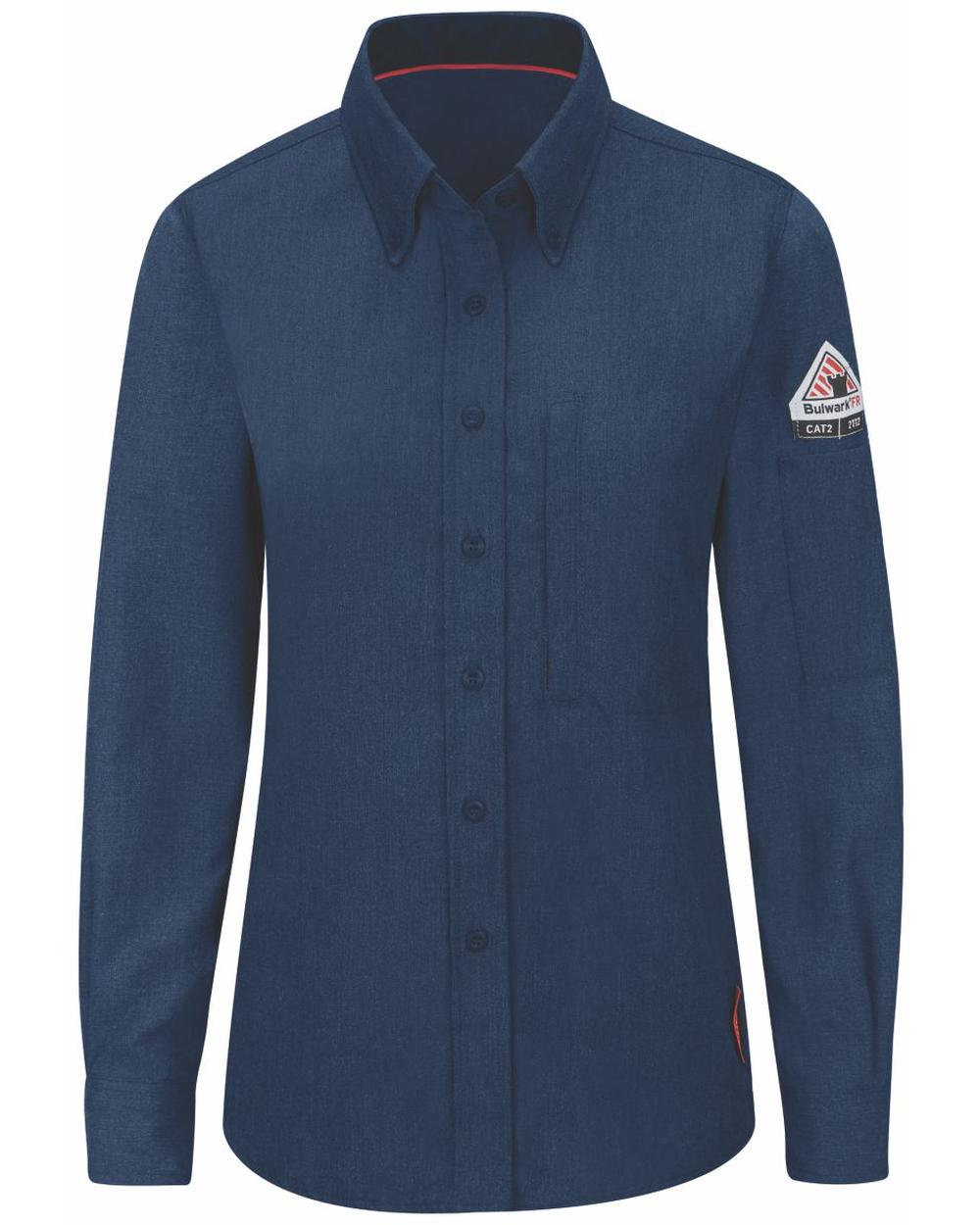 Bulwark L/S IQ Series Comfort Lightweight Flame Resistant Shirt, color: Navy