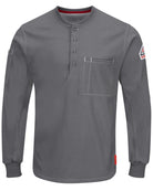 Bulwark L/S IQ Series Comfort Henley Flame Resistant T-Shirt, color: Charcoal