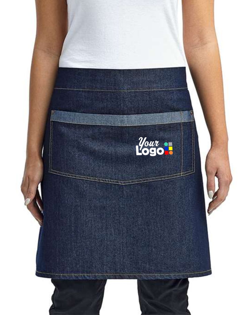 Artisan Collection by Reprime Domain Contrast Denim Custom Waist Apron, color: Indigo Denim