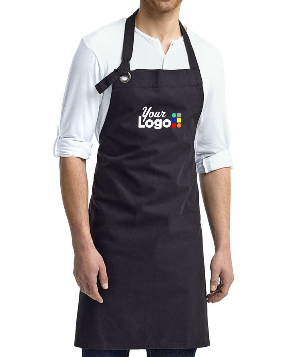 Artisan Collection by Reprime Calibre Heavy Cotton Canvas Custom Bib Apron, color: Black