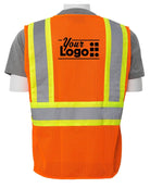 ERB Zip-Front Closure Class-2 Mesh Hi-Visibility Custom Vest, color: Orange