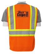 ERB Zip-Front Closure Class-2 Mesh Hi-Visibility Custom Vest, color: Orange