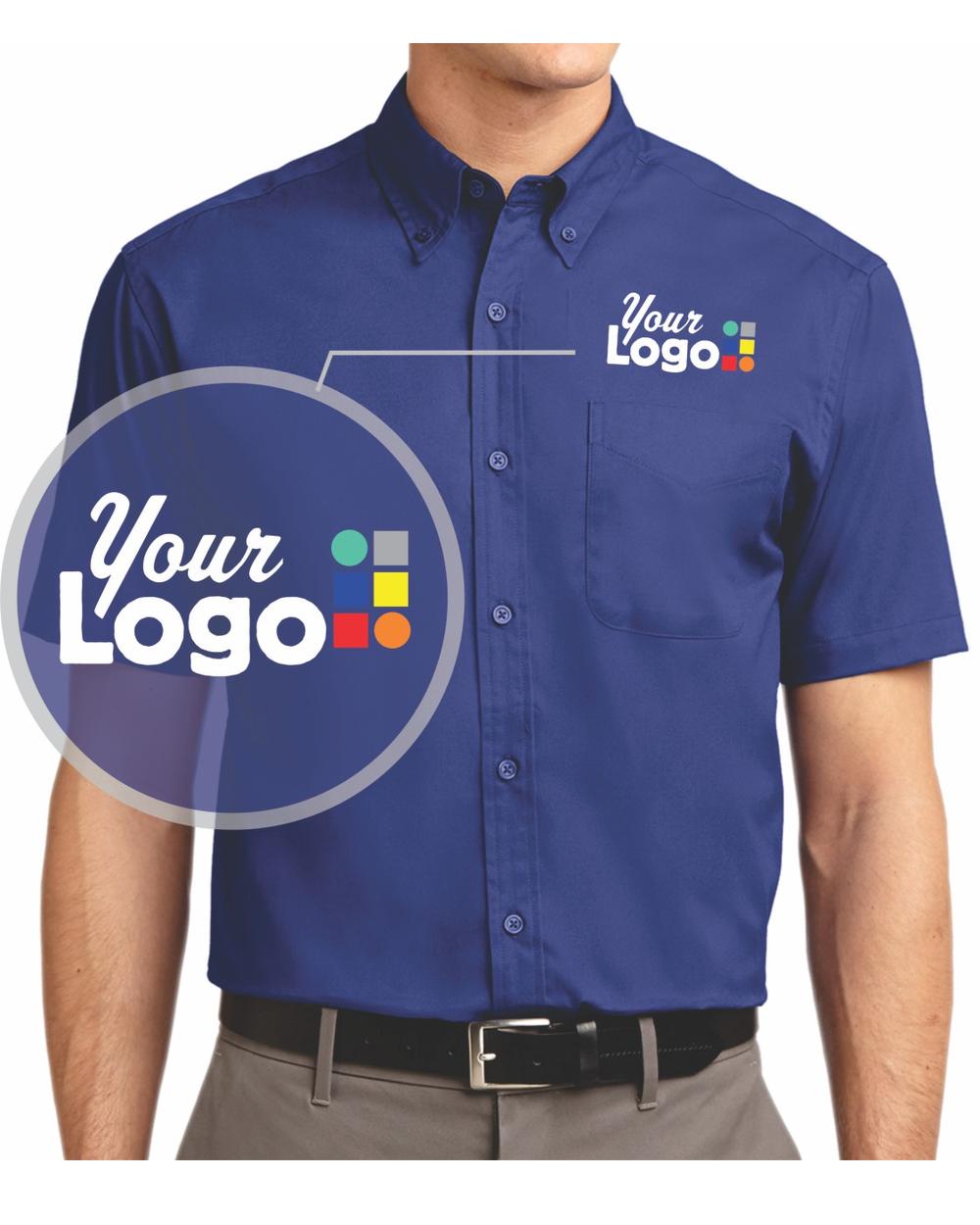 Port Authority S/S Easy Care Custom Shirt, color: Mediterranean Blue