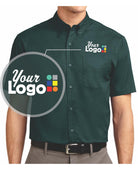 Port Authority S/S Easy Care Custom Shirt, color: Dark Green/Navy