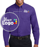 Port Authority L/S Easy Care Custom Shirt, color: Purple/Light Stone