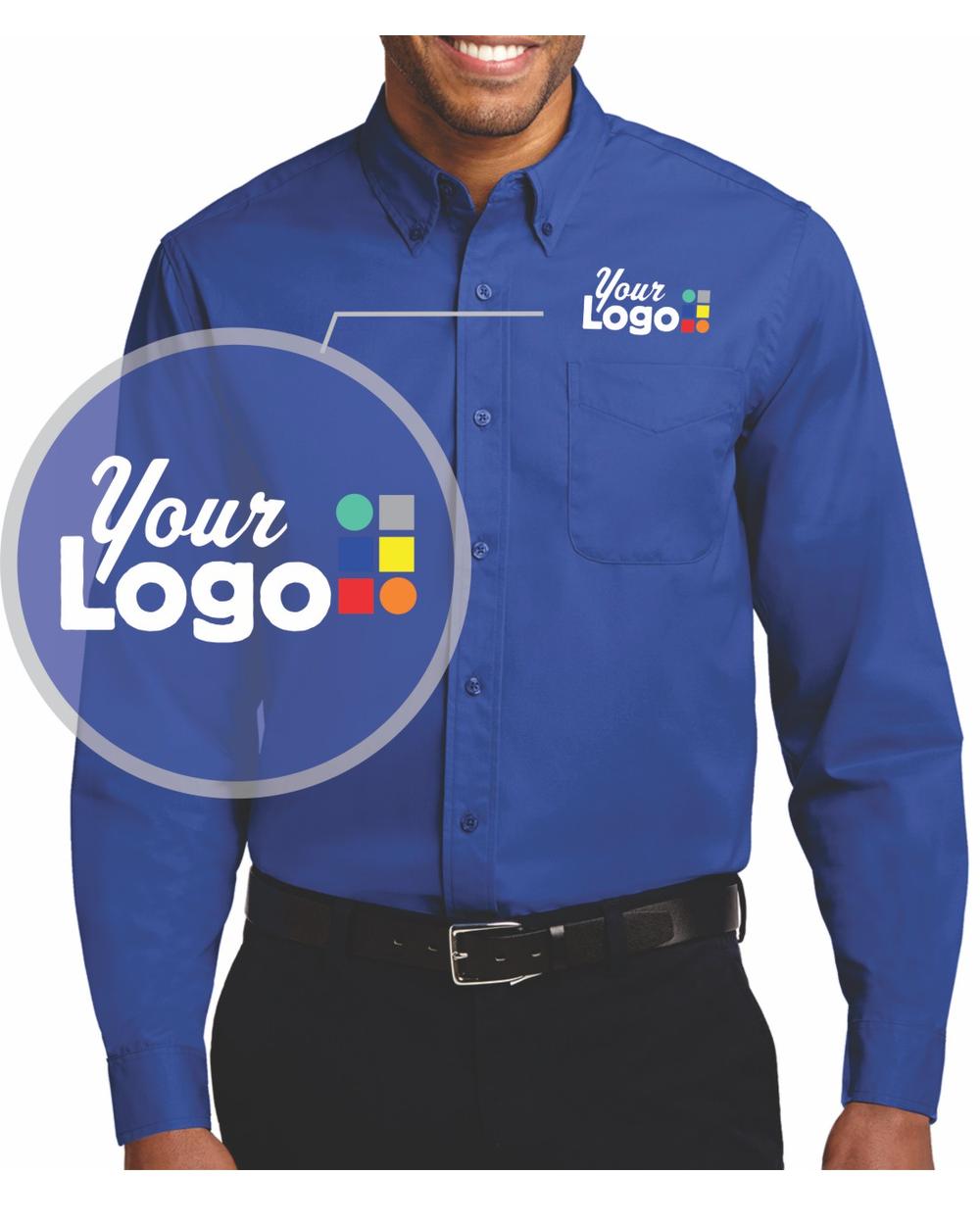 Port Authority L/S Easy Care Custom Shirt, color: Royal/Classic Navy