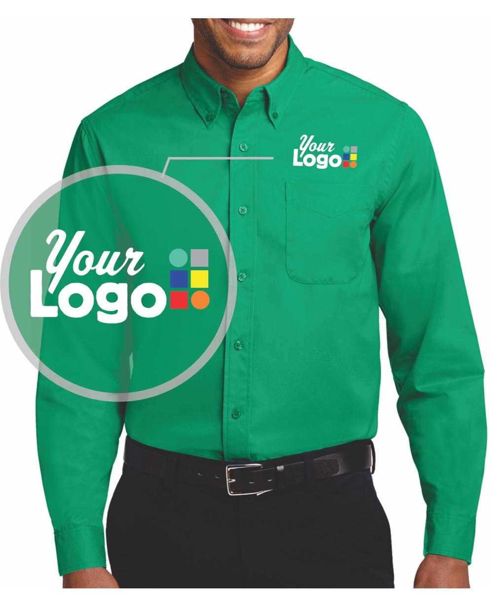 Port Authority L/S Easy Care Custom Shirt, color: Court Green