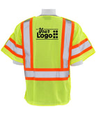 ERB 5-Point Breakaway Class-3 Hi-Visibility Custom Vest, color: Lime