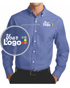 Port Authority L/S Superpro Oxford Custom Shirt, color: Navy