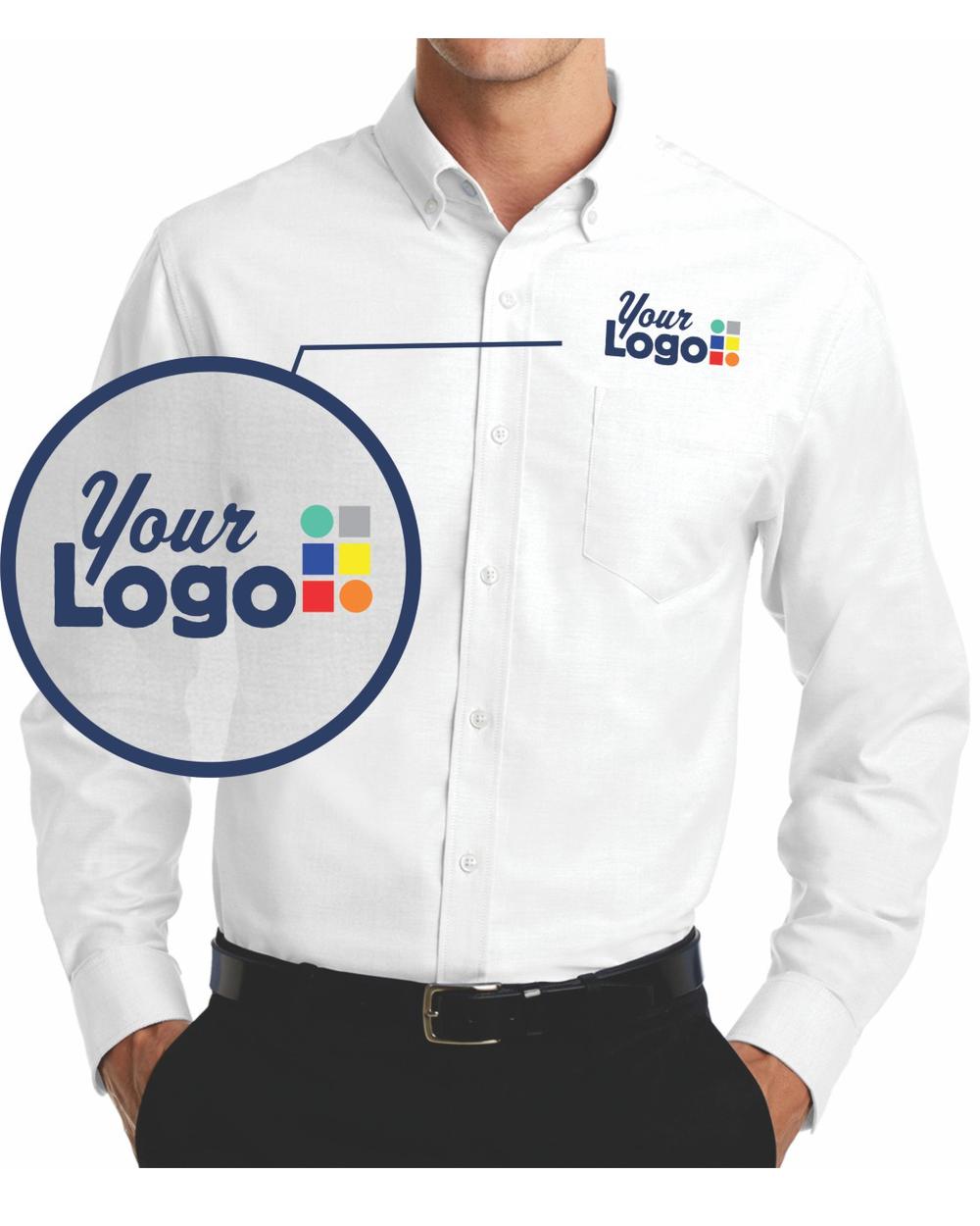 Port Authority L/S Superpro Oxford Custom Shirt, color: White