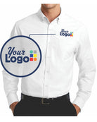 Port Authority L/S Superpro Oxford Custom Shirt, color: White