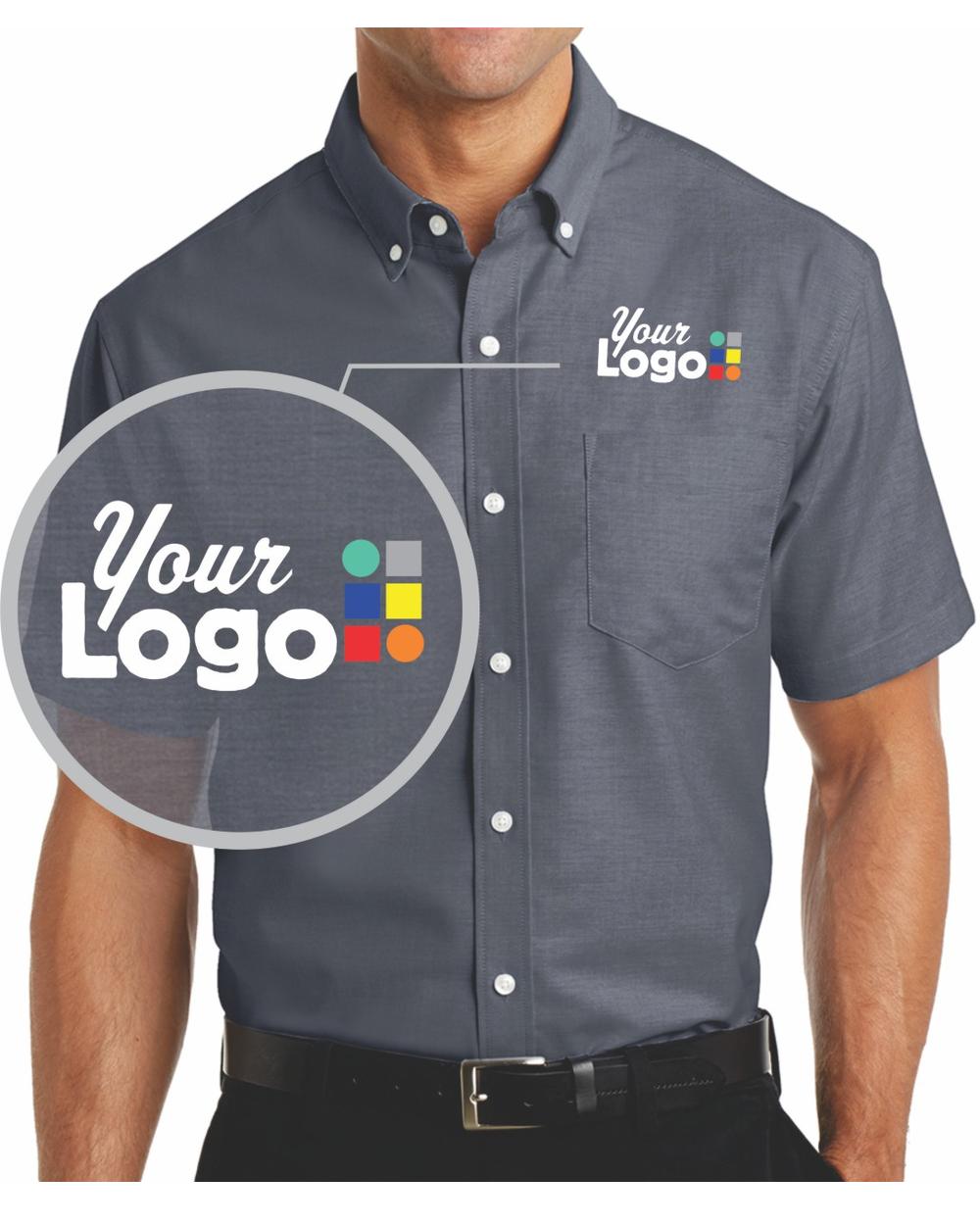 Port Authority S/S Superpro Oxford Custom Shirt, color: Black