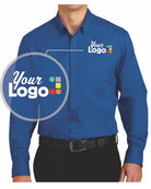 Port Authority L/S SuperPro Twill Custom Shirt, color: True Blue