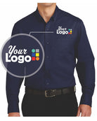 Port Authority L/S SuperPro Twill Custom Shirt, color: True Navy