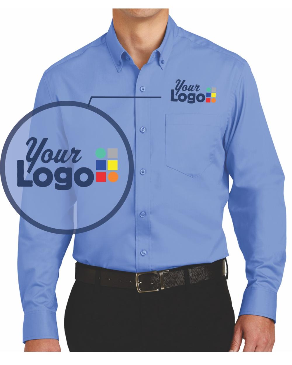 Port Authority L/S SuperPro Twill Custom Shirt, color: Ultramarine Blue