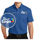Port Authority S/S SuperPro Twill Custom Shirt, color: True Blue