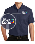 Port Authority S/S SuperPro Twill Custom Shirt, color: True Navy