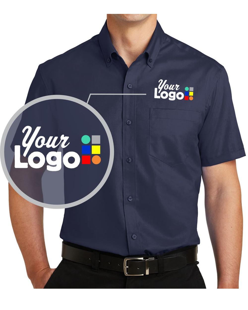 Port Authority S/S SuperPro Twill Custom Shirt, color: True Navy