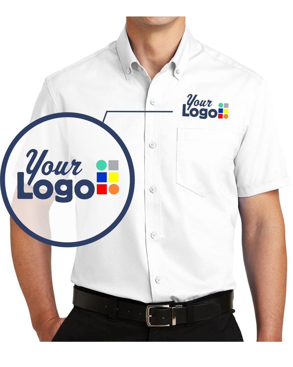 Port Authority S/S SuperPro Twill Custom Shirt, color: White