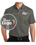 Port Authority S/S SuperPro Twill Custom Shirt, color: Sterling Grey