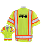 ERB Zip-Front Class-3 Surveyor-2 Hi-Visibility Custom Vest, color: Lime