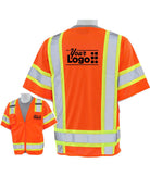 ERB Zip-Front Class-3 Surveyor-2 Hi-Visibility Custom Vest, color: Orange