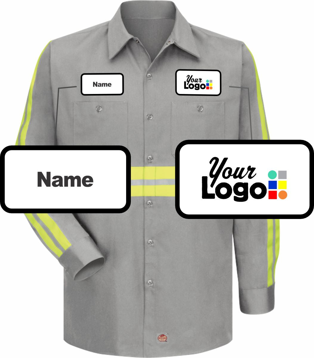 RedKap S/S Hi-Vis Cotton Custom Work Shirt, color: Grey