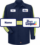 RedKap S/S Hi-Vis Cotton Custom Work Shirt, color: Navy
