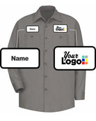 RedKap L/S Wrinkle-Resistant Cotton Custom Work Shirt, color: Graphite Grey