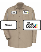RedKap L/S Wrinkle-Resistant Cotton Custom Work Shirt, color: Khaki