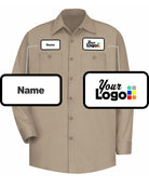 RedKap L/S Wrinkle-Resistant Cotton Custom Work Shirt, color: Khaki