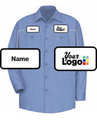 RedKap L/S Wrinkle-Resistant Cotton Custom Work Shirt, color: Light Blue