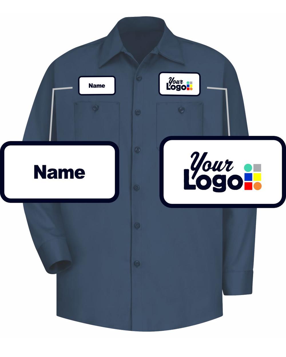 RedKap L/S Wrinkle-Resistant Cotton Custom Work Shirt, color: Navy