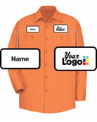 RedKap L/S Wrinkle-Resistant Cotton Custom Work Shirt, color: Orange