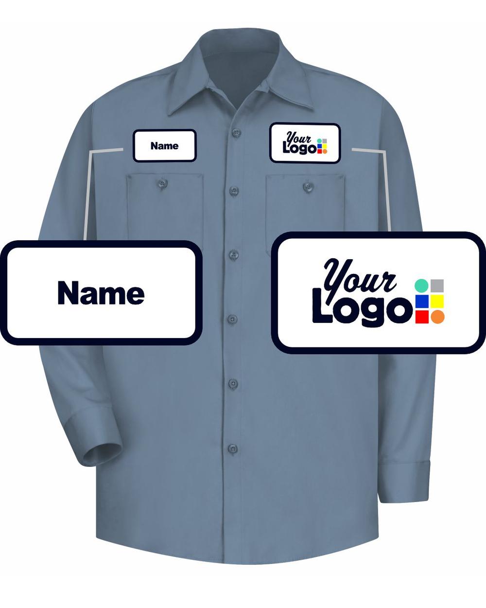 RedKap L/S L/S Wrinkle-Resistant Cotton Custom Work Shirt, color: Postman Blue