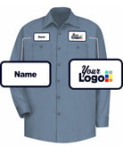 RedKap L/S Wrinkle-Resistant Cotton Custom Work Shirt, color: Postman Blue