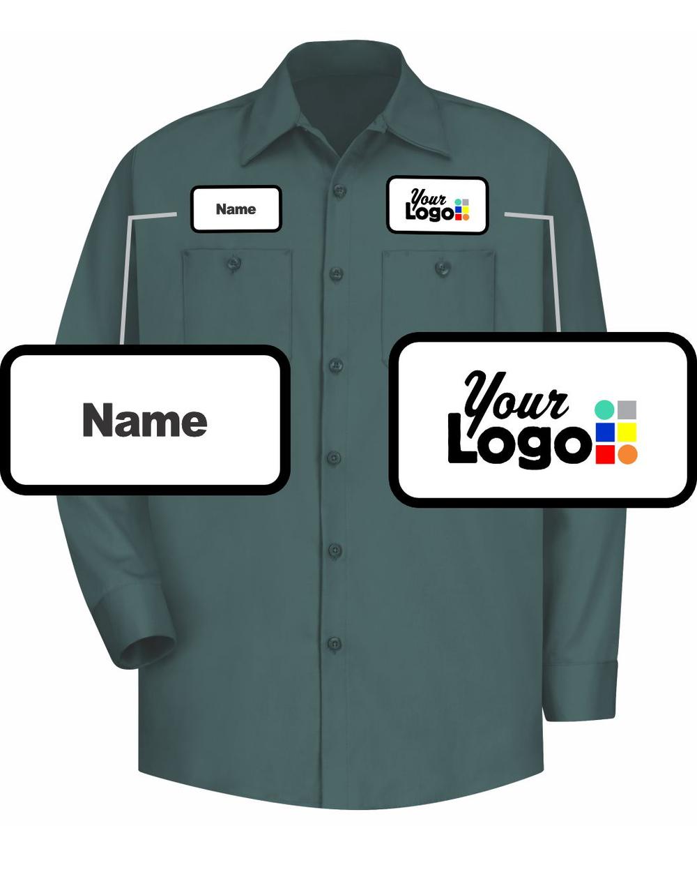 RedKap L/S Wrinkle-Resistant Cotton Custom Work Shirt, color: Spruce Green