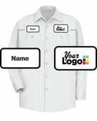 RedKap L/S Wrinkle-Resistant Cotton Custom Work Shirt, color: White