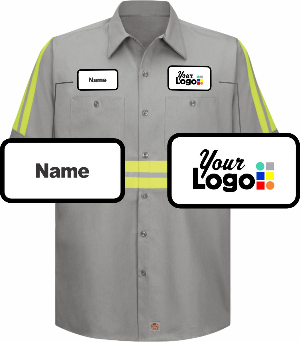 RedKap S/S Hi-Vis Cotton Custom Work Shirt, color: Grey