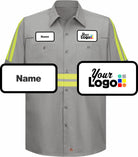 RedKap S/S Hi-Vis Cotton Custom Work Shirt, color: Grey
