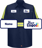 RedKap S/S Hi-Vis Cotton Custom Work Shirt, color: Navy