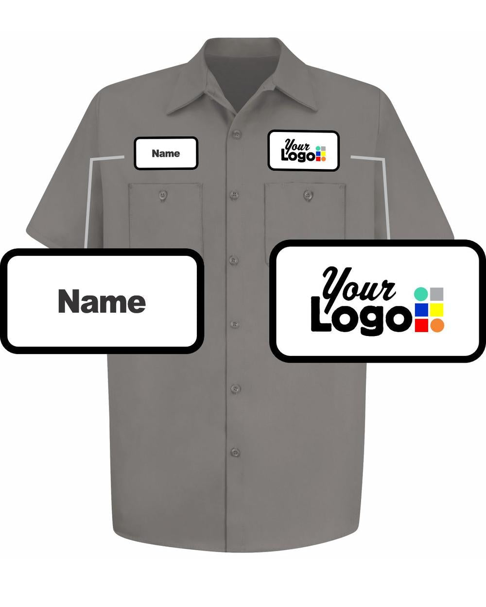 RedKap S/S Wrinkle-Resistant Cotton Custom Work Shirt, color: Graphite Grey