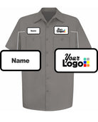 RedKap S/S Wrinkle-Resistant Cotton Custom Work Shirt, color: Graphite Grey