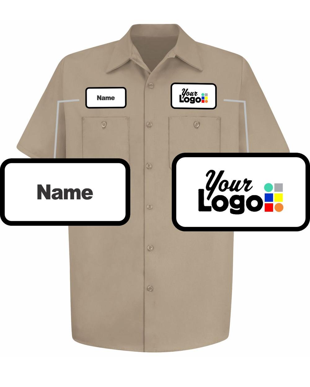 RedKap S/S Wrinkle-Resistant Cotton Custom Work Shirt, color: Khaki