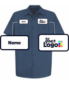 RedKap S/S Wrinkle-Resistant Cotton Custom Work Shirt, color: Navy