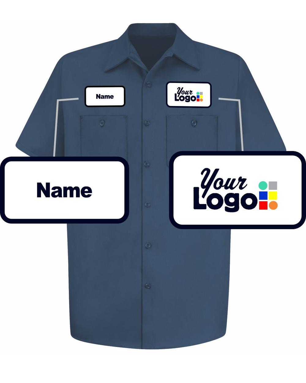 RedKap S/S S/S Wrinkle-Resistant Cotton Custom Work Shirt, color: Navy
